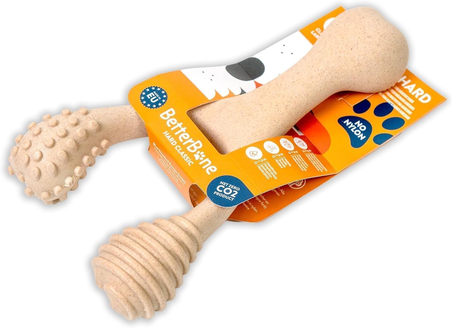 BetterBone - Giocattolo per cani da masticare – Large Hard Classic – Veggie Ossa da masticare per cani senza nylon e OGM a base di cellulosa – Giocattolo da masticare extra duro – gusto neutro – Senza