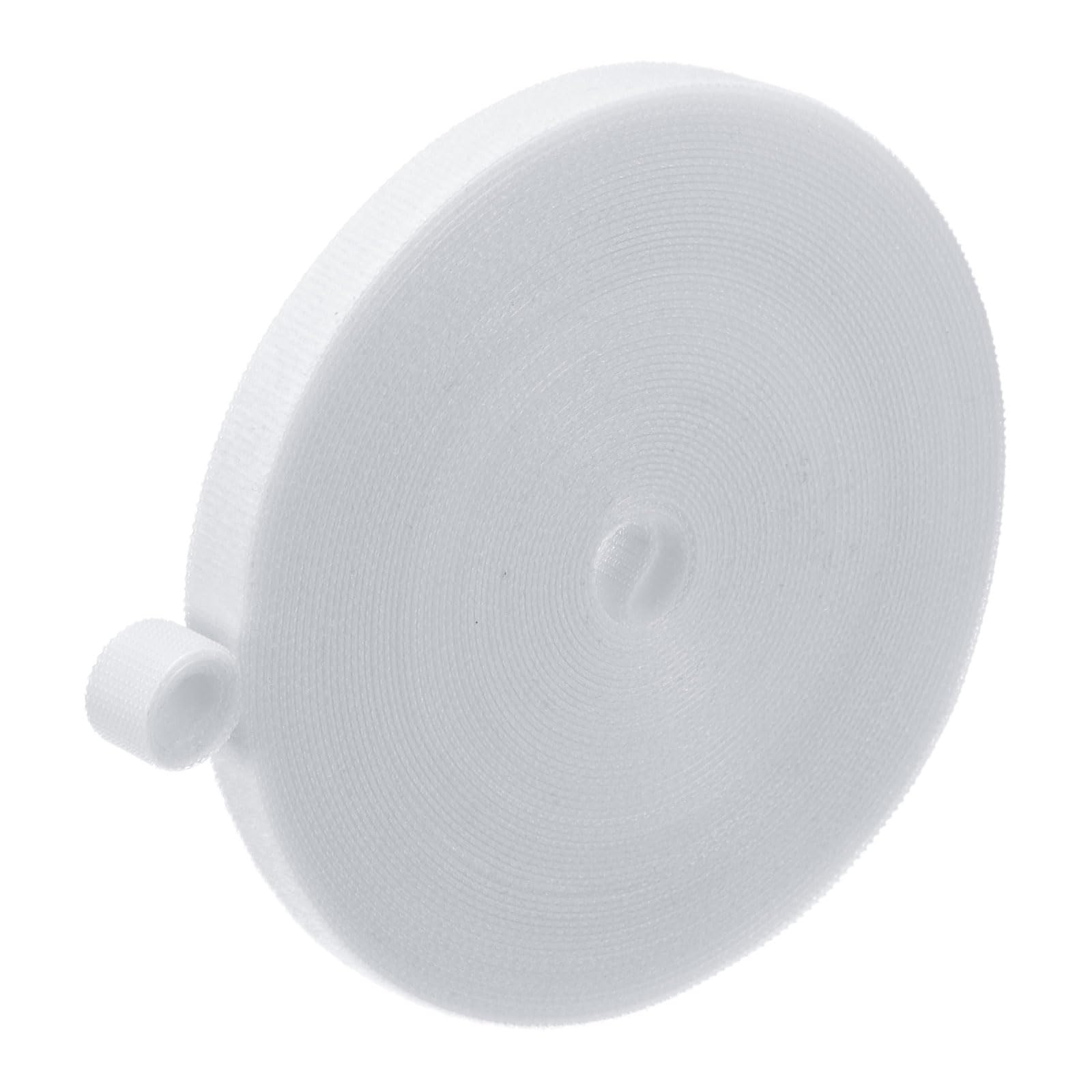 M METERXITY 1-Roll Garden Plant Tape, 33 ft x 0.4 in Garden Hook and Loop Plant Ties Multi-Purpose Use Adjustable and Reusable Twist Wire Tape for Plants/Flowers/Vines [White]