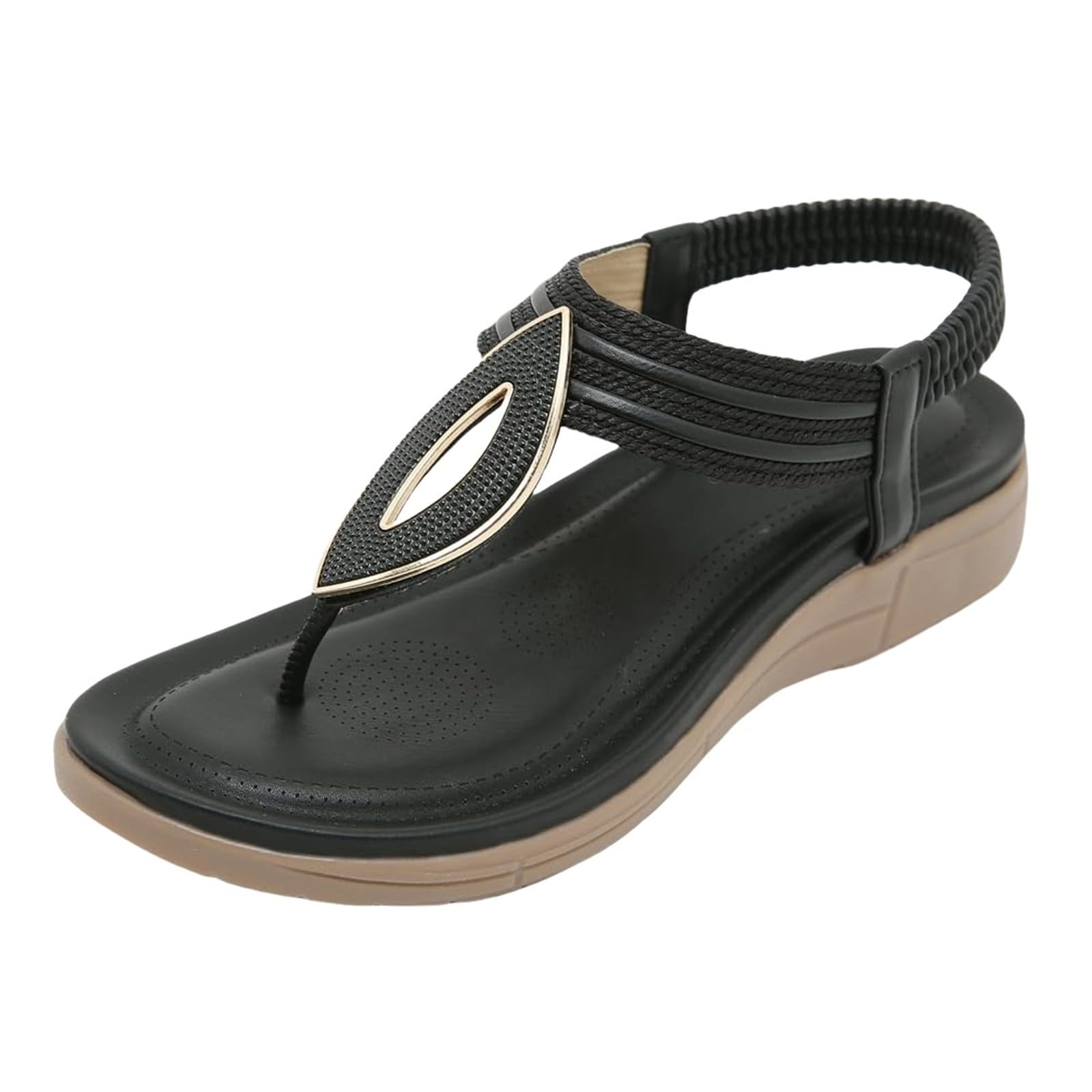 Sandali Punta Chiusa Donna Sandalo Zeppa Sandali da donna nuovi estivi comodi alla retrò stile etnico leggero da spiaggia per le vacanze con tacco elastico Comodi Estivi Sandalo Comodo