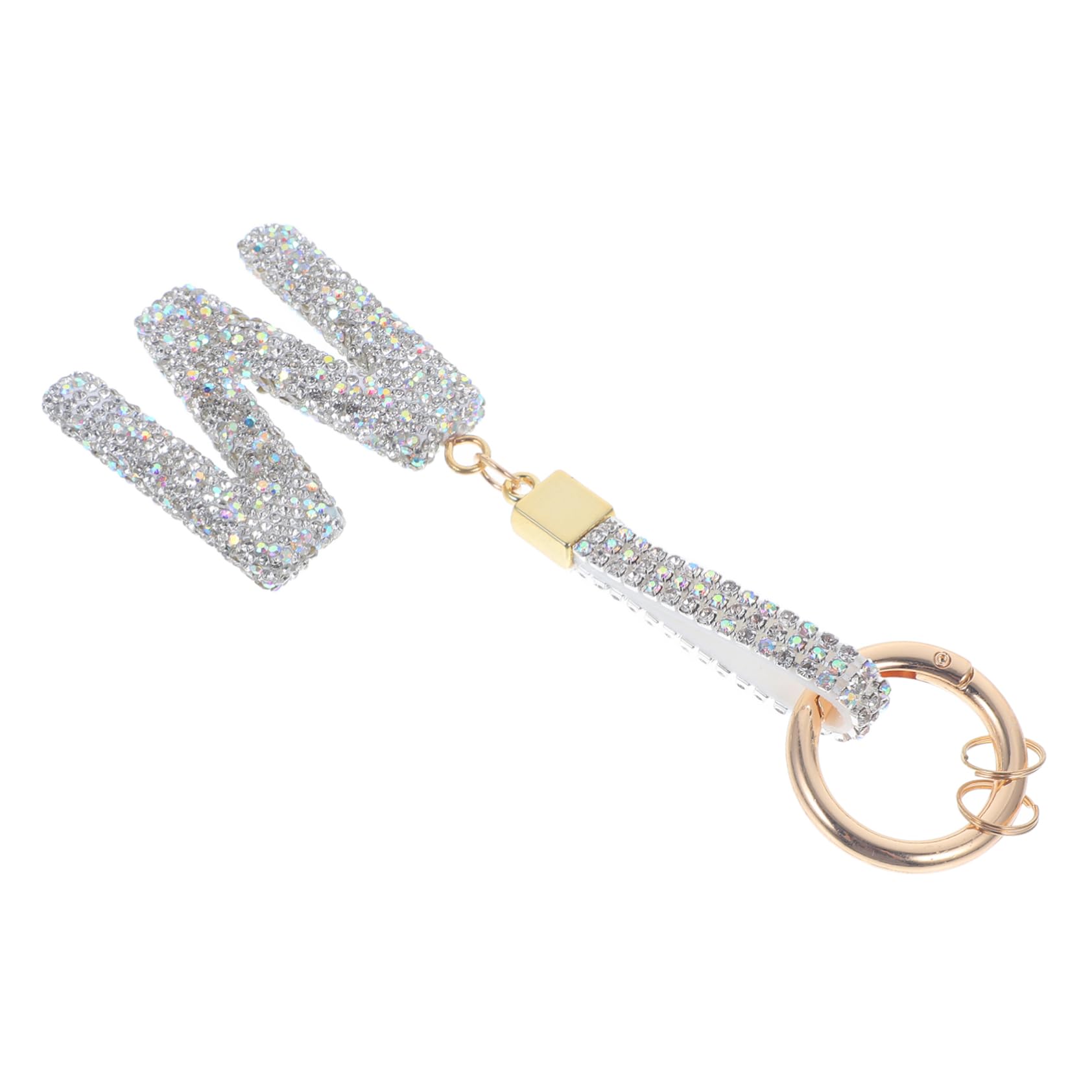 VALICLUD 5stücke Rhinestone Buchstaben Schlüsselanhänger Alphabet Schlüsselring Für Frauen Dekorativer Schlüsselbund Stylisches Taschenzubehör Leicht Und Tragbar Glänzendes Design