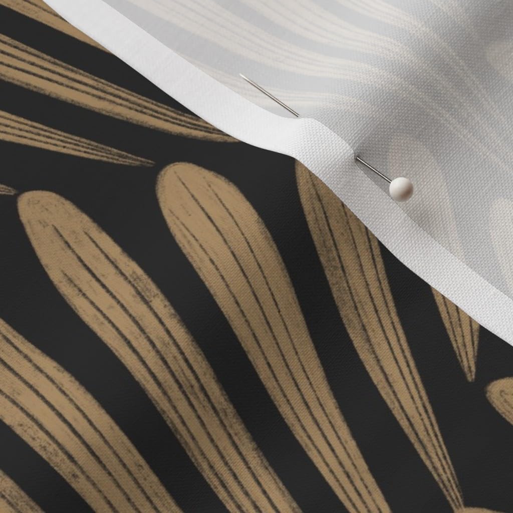 Spoonflower Fabric - Art Deco Geometric Dramatic Glamour Scallop Fans Arches Mustard Gold Printed on Petal Cotton Fabric Fat Quarter - Sewing Quilting Apparel Crafts Decor