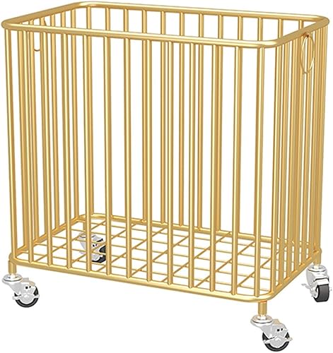 Miniatura 5 de Cesta de lavandería con ruedas, cesta organizadora de lavandería de metal de gran tamaño, cesta organizadora de almacenamiento de ropa o lino, para