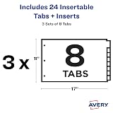 Avery® Plastic Dividers, Insertable Big Tab™, 11" x 17", 8-Tab, 3 Sets – view 7
