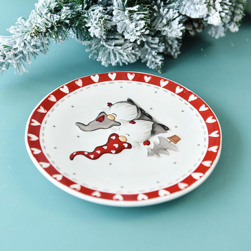Cabilock Kuchenteller 2 Stück Fantastische Portion Weihnachten Vorspeise Salat Halter Stilvolle Dekorative Form GNOME Snacks Hochzeit Pasta Geschirr Kekse Ofen Desserts stück mit