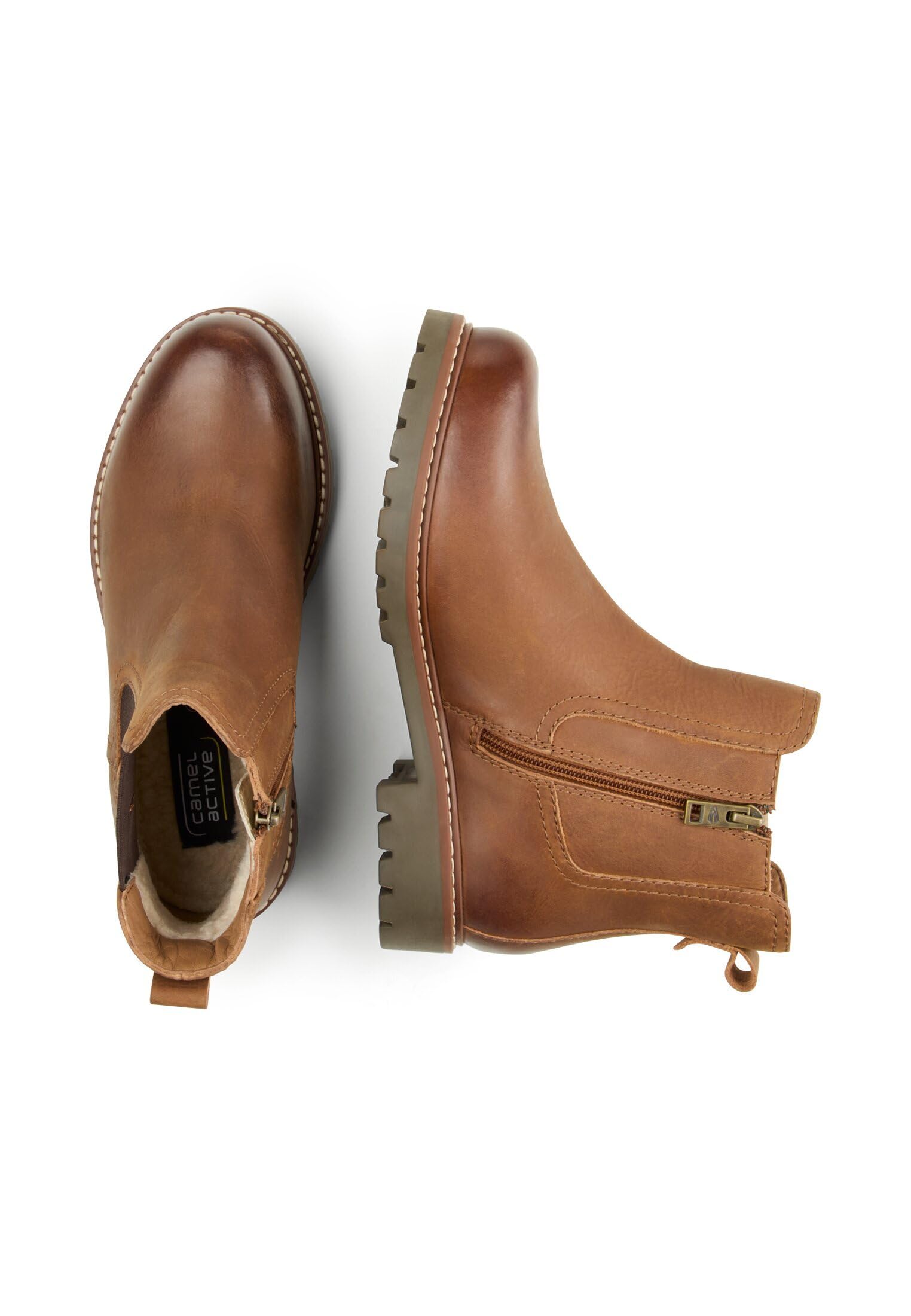 camel active Damen Chelsea Boot mit Reißverschluss