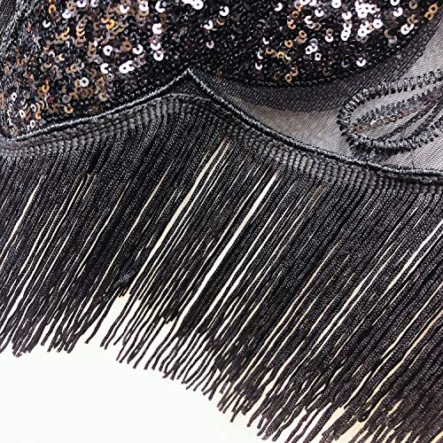 Vpang Women's Vintage 1920s Fringed Shawl Wraps Beaded Sequin Evening Cape Bridal Shawl Capelet Flapper Bolero Cover Up4