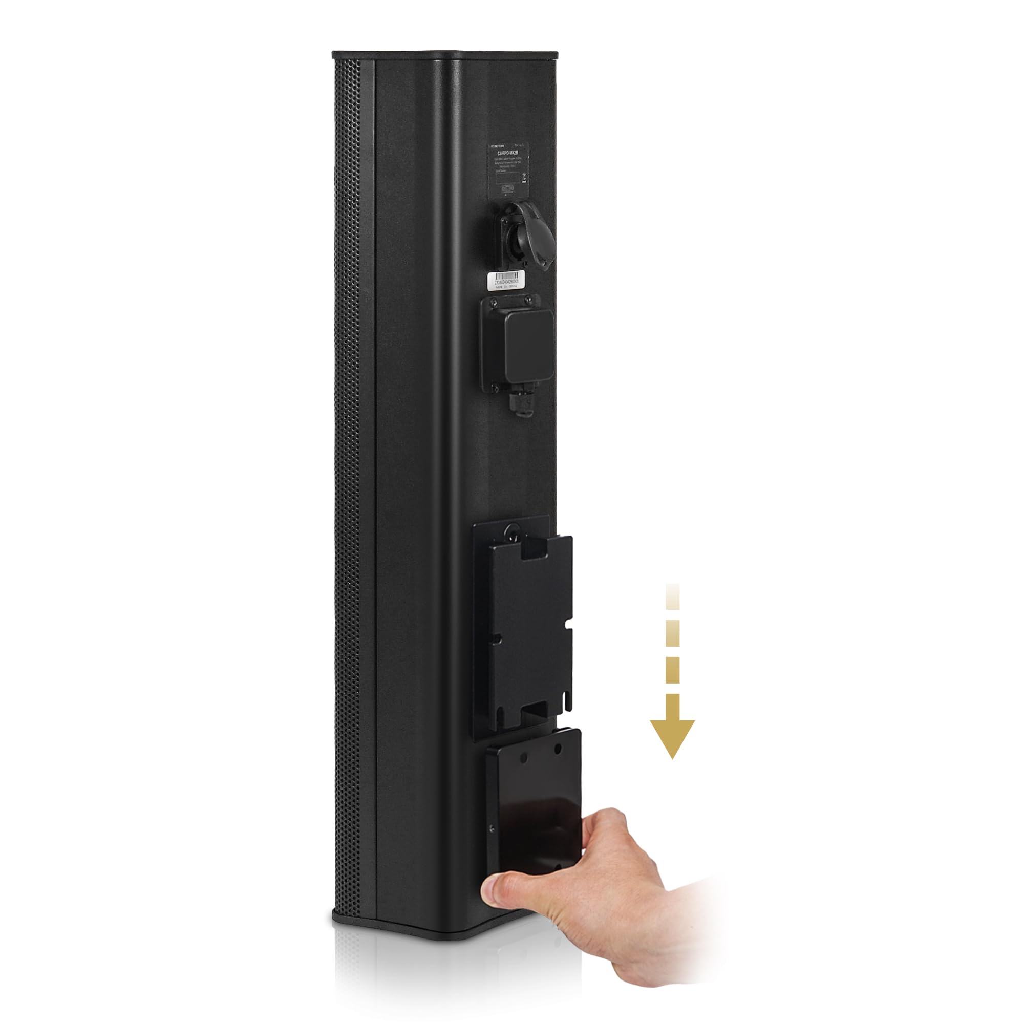 Sound Town Altoparlante compatto a colonna Line Array in alluminio resistente alle intemperie con staffa di montaggio a parete, woofer 4 x 3, 2 tweeter a cupola da 1,2, nero, per chiesa, installazione