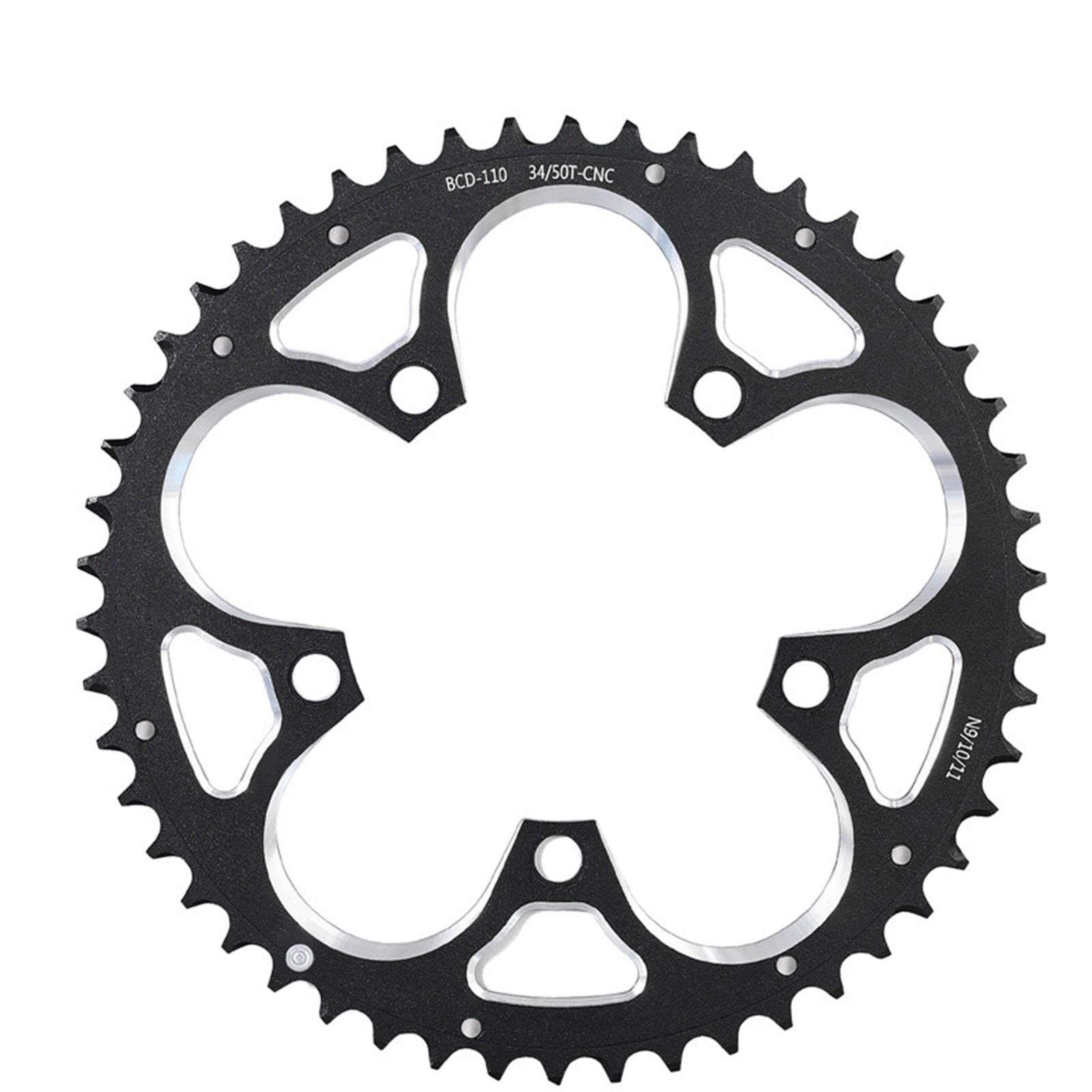 2 Piezas Plato de Bicicleta Platos 110mm para Bicicleta Ruta Accesorios de Doble Plato CNC Aleación Ligera Resistente Agua Apto para C