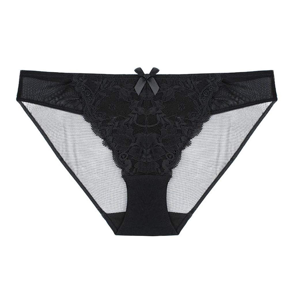 Culotte en dentelle mi-montée de grande taille en lot de 2 coloris noir et gris