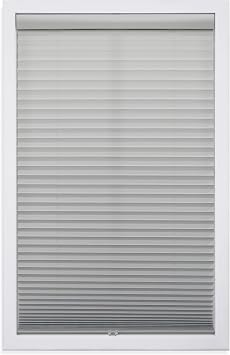 DEZ FURNISHINGS Cordless 1" Light Filtering Pleated Shade, Fabric, 46"W x 64"H, Silver Gray