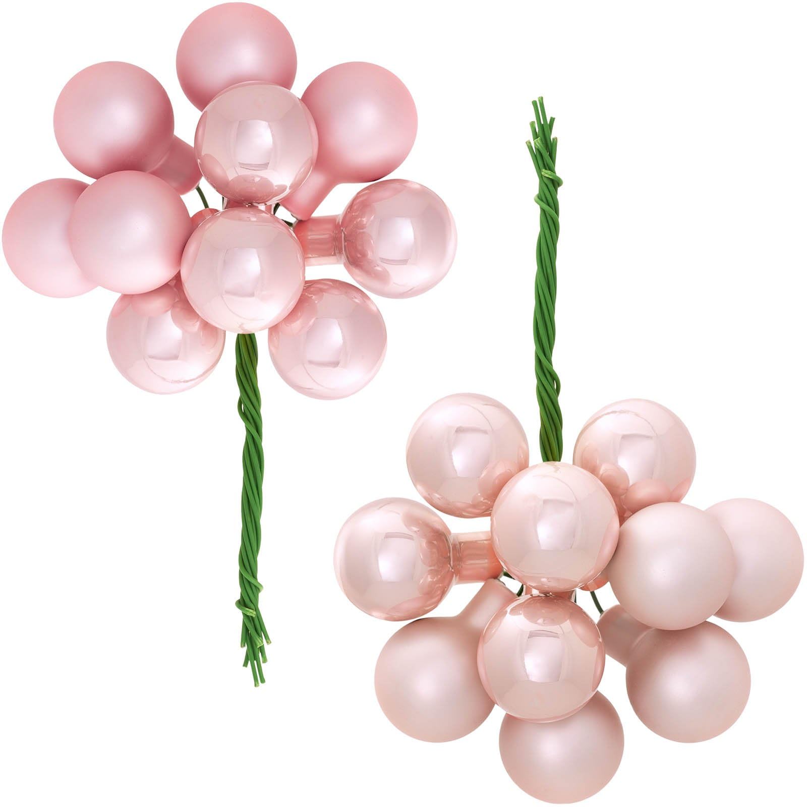 WeRChristmas Glass Berry Cluster Bauble Set, 5 pack