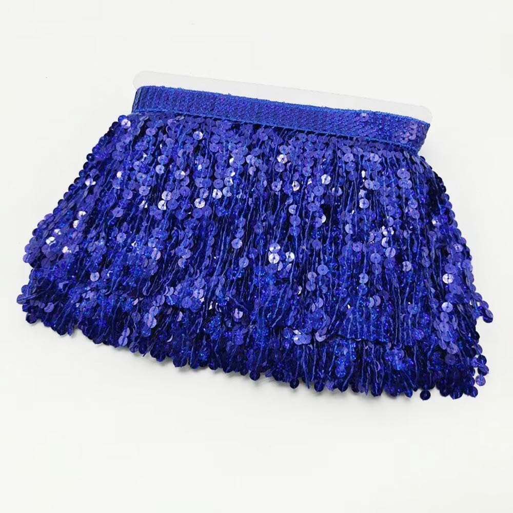 En gros 10 Yards Sequin Or Dentelle Frange Garniture Gland Frange Coupe Pour DIY Scène Vêtements Accessoires Dentelle Ruban Rideau DIY-10 Yards-Or