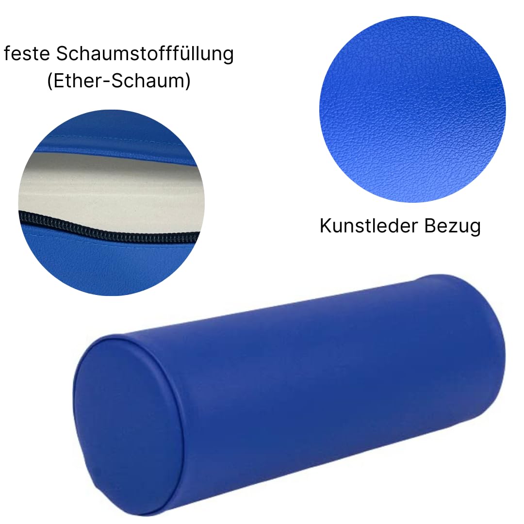 ATC Handels GmbH Lagerungsrolle mit Kunstlederbezug und Ether-Schaum Füllung Länge: 60 cm - für den Hausgebrauch oder Massage (schwarz 60 x 25cm)
