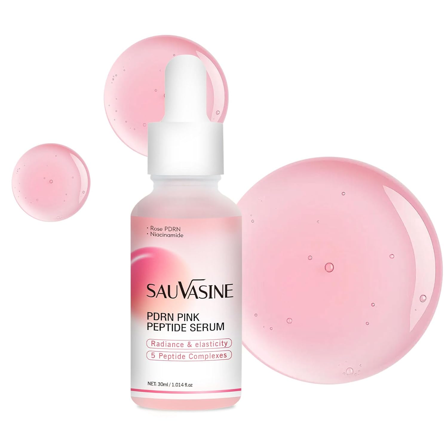 PDRN Pink Peptide Serum, Pink glow serum, Peptide, Niacinamide, Hydrating & Moisturizing & Firming, Uneven Skin Tone,30mL 1.01 fl.oz. Rose PDRN