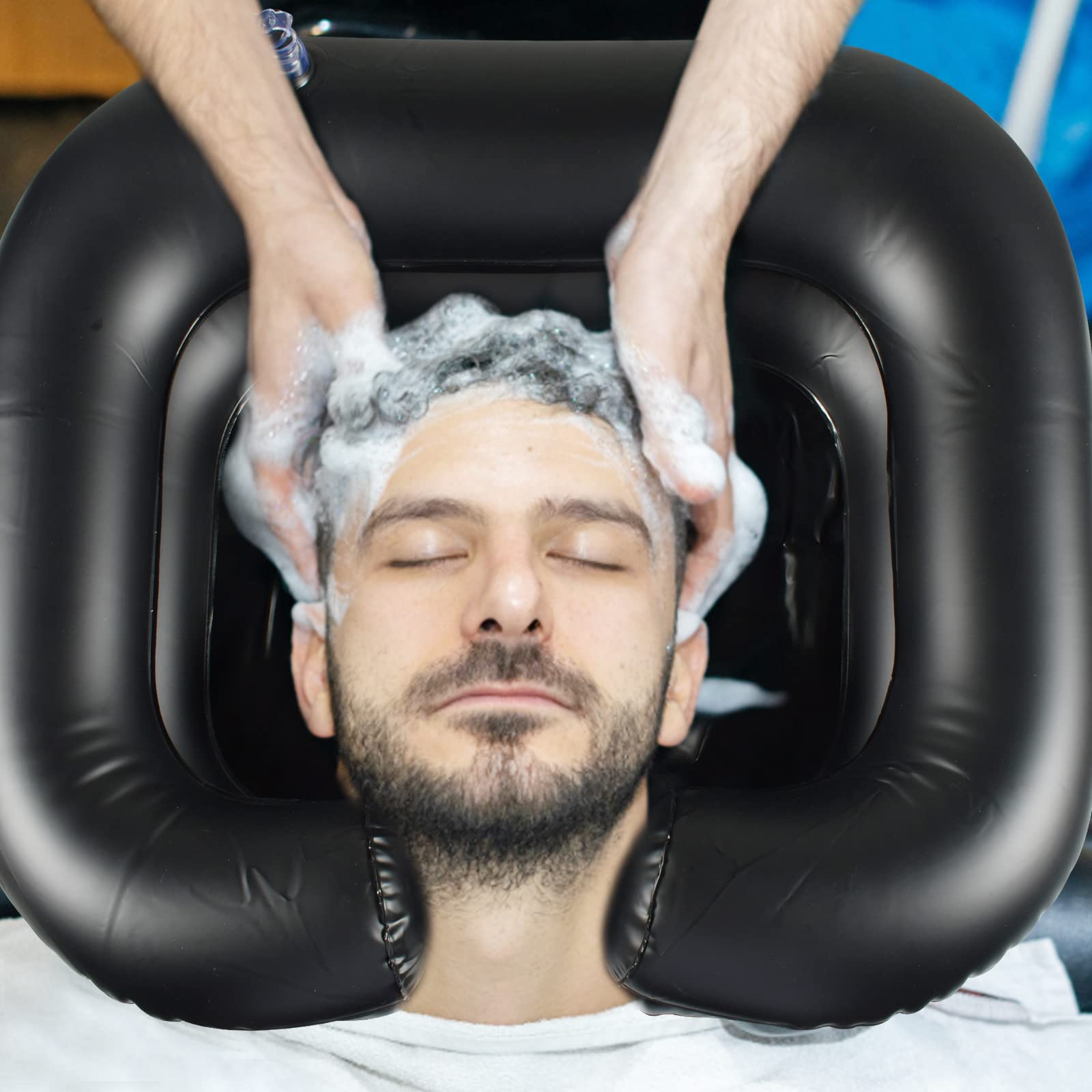 Lavabo Gonfiabile Per Capelli,Lavandino ,Bacino Portatile con Tubo di Drenaggio, per Shampoo in PVC per Anziani, Incinte, Feriti, Disabili