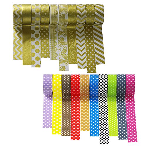 EDGEAM Washi Tape - Set di 20 nastro adesivo