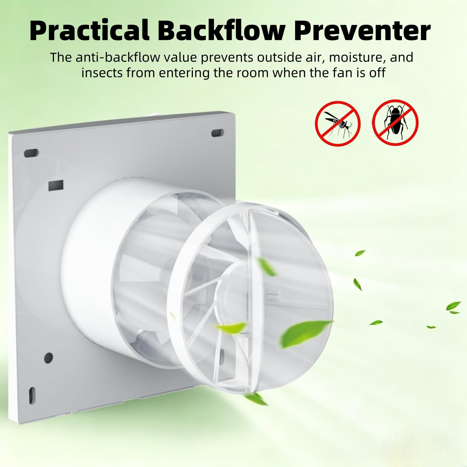 Extractor de Baño Silencioso 100mm, 12W 130 m³/h Ventilador Extractor Aire Antirretorno, Ventilador Baño Humedad con Válvula Anti Retorno, para Baño Cocina Lavandería