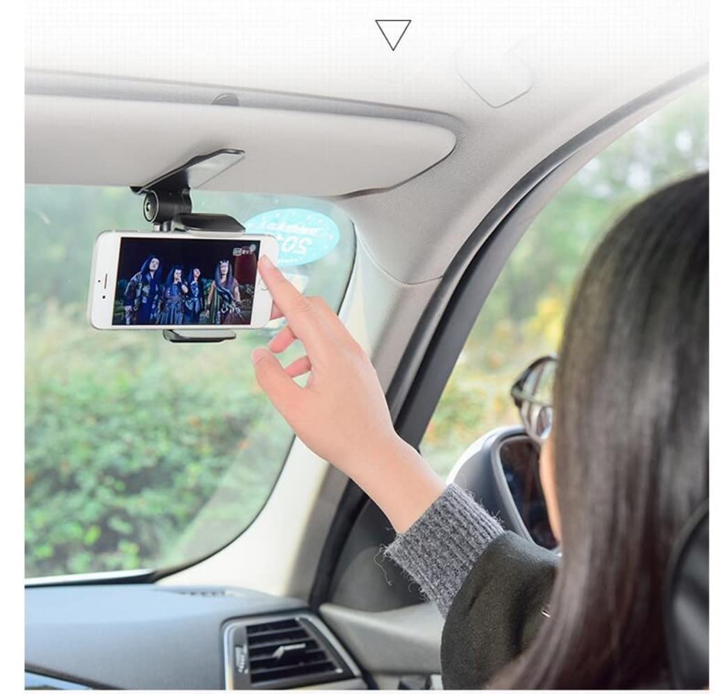 Supporto Telefono Supporto Universale per Telefono Cellulare per Parasole per Auto per con Visiera Automatica Rotazione di 360 Gradi per Auto(Blue)