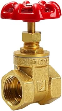 1Pcs Water Brass Gate Valve Red Cap Shaped Handle Female Threaded Dual PortsDN50