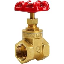 1Pcs Water Brass Gate Valve Red Cap Shaped Handle Female Threaded Dual PortsDN40