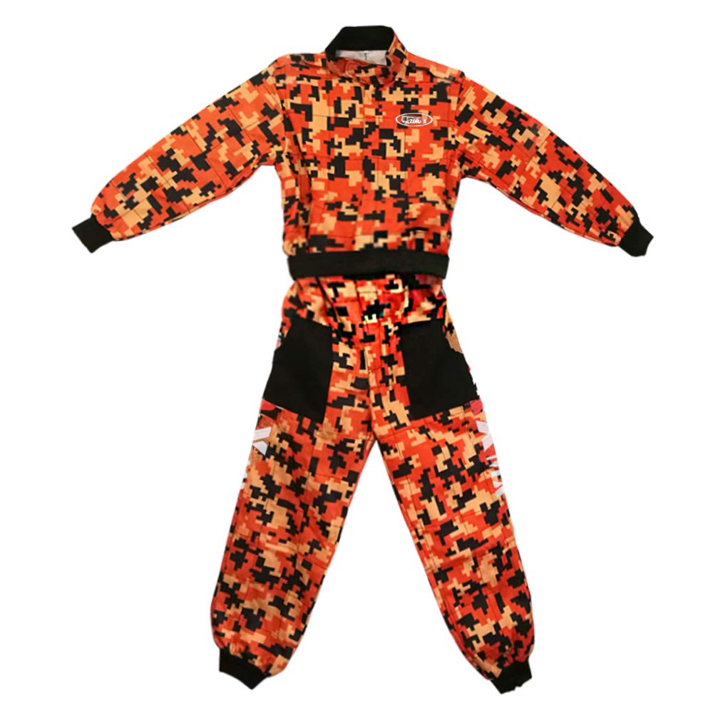 Zorax Interior suave/exterior duradero CUB Niños Motocross CAMO Traje Niños Moto Motocicleta Ropa de carrera Niño ATV Karting Traje General