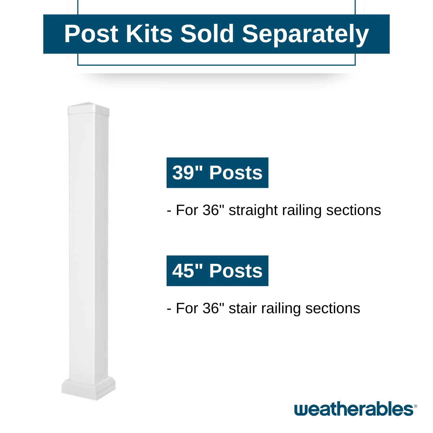 Weatherables Yorkshire Porch and Deck Railing Kit – Vinyl Railing Kit for Decks, Porches, Balconies, and More, Versatile Outdoor Railing (White, 36” x 6')