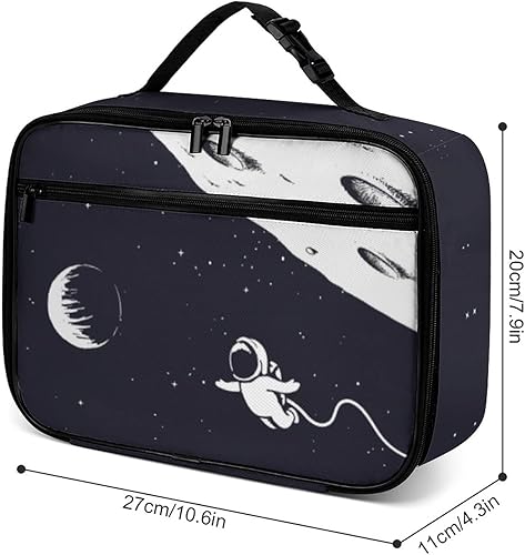 Miniatura 3 de Lonchera reutilizable de astronauta espacial, bolsa térmica con aislamiento, lonchera para comida y alimentos, bolsa de mano para niños, escuela,