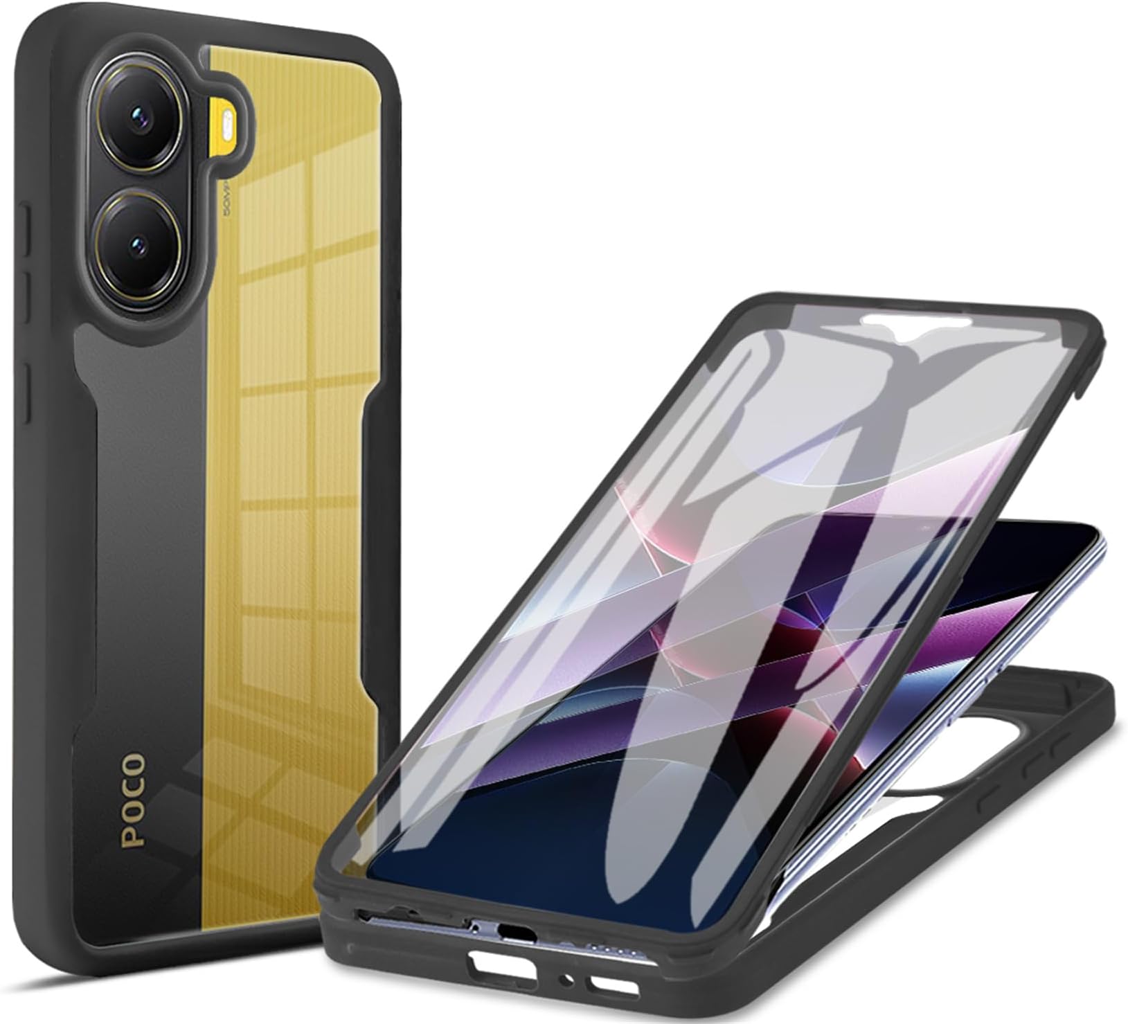 TPDRUY Funda Para Xiaomi Poco F7 Pro 5G Case Transparente Uso Rudo