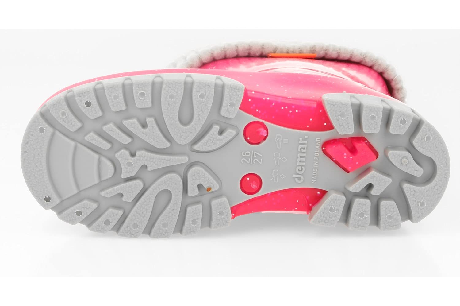 DEMAR. Kinder Gummistiefel gefüttert Twister LUX 0406G Rot glänzend Glitzer