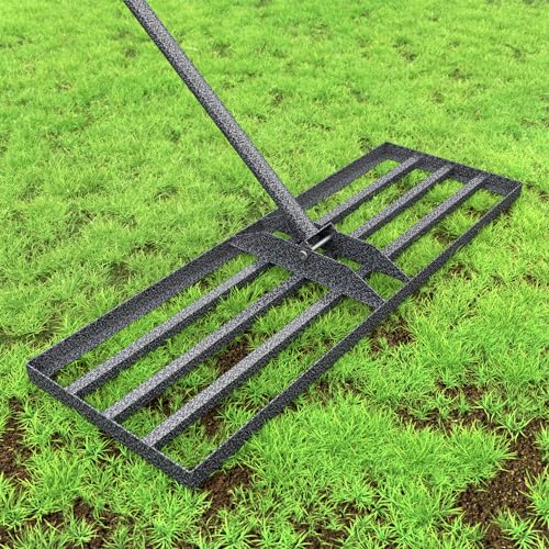 FEMOND Lawn Leveling Rake with Anti-Rust Coating, 30'x10' Rakes for Lawns Heavy Duty Leveling Tool with Adjustable Handle 78IN, Effort-Saving Lawn Leveler for Yard Garden Farm Golf Course Lawn Care
