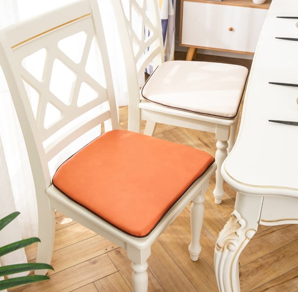 Pokrowce na krzesła jadalniane, Antypoślizgowa skórzana poduszka na krzesło do jadalni w kształcie litery U Wielokolorowa 44x40cm 46x43cm 1 2 4 6 paczek(Orange-a,46 * 43cm(4packs))