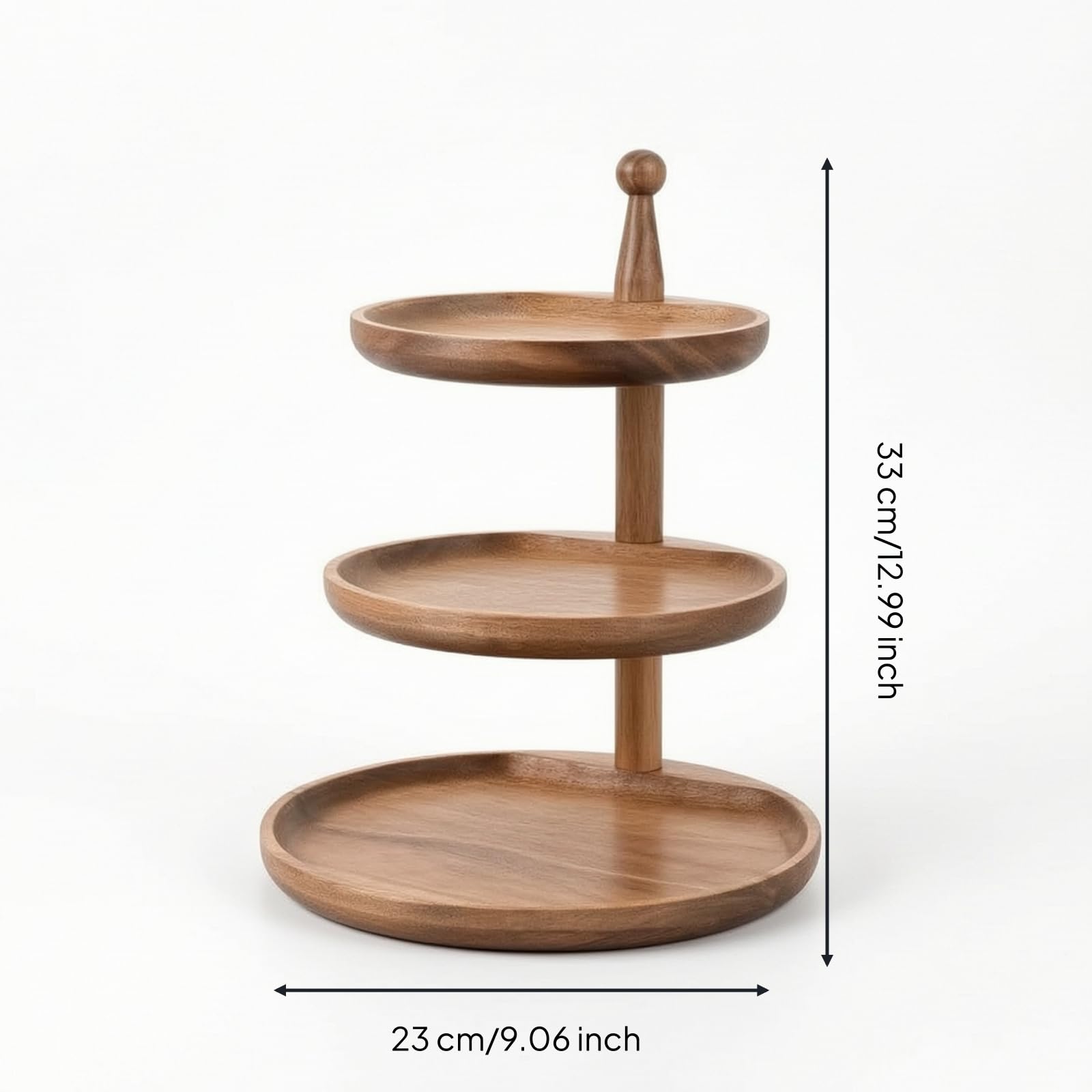 Organizzatore Girevole in Legno Multilivello Portaoggetti a più Livelli Multifunzionale Vassoio per Ingresso, style to 2