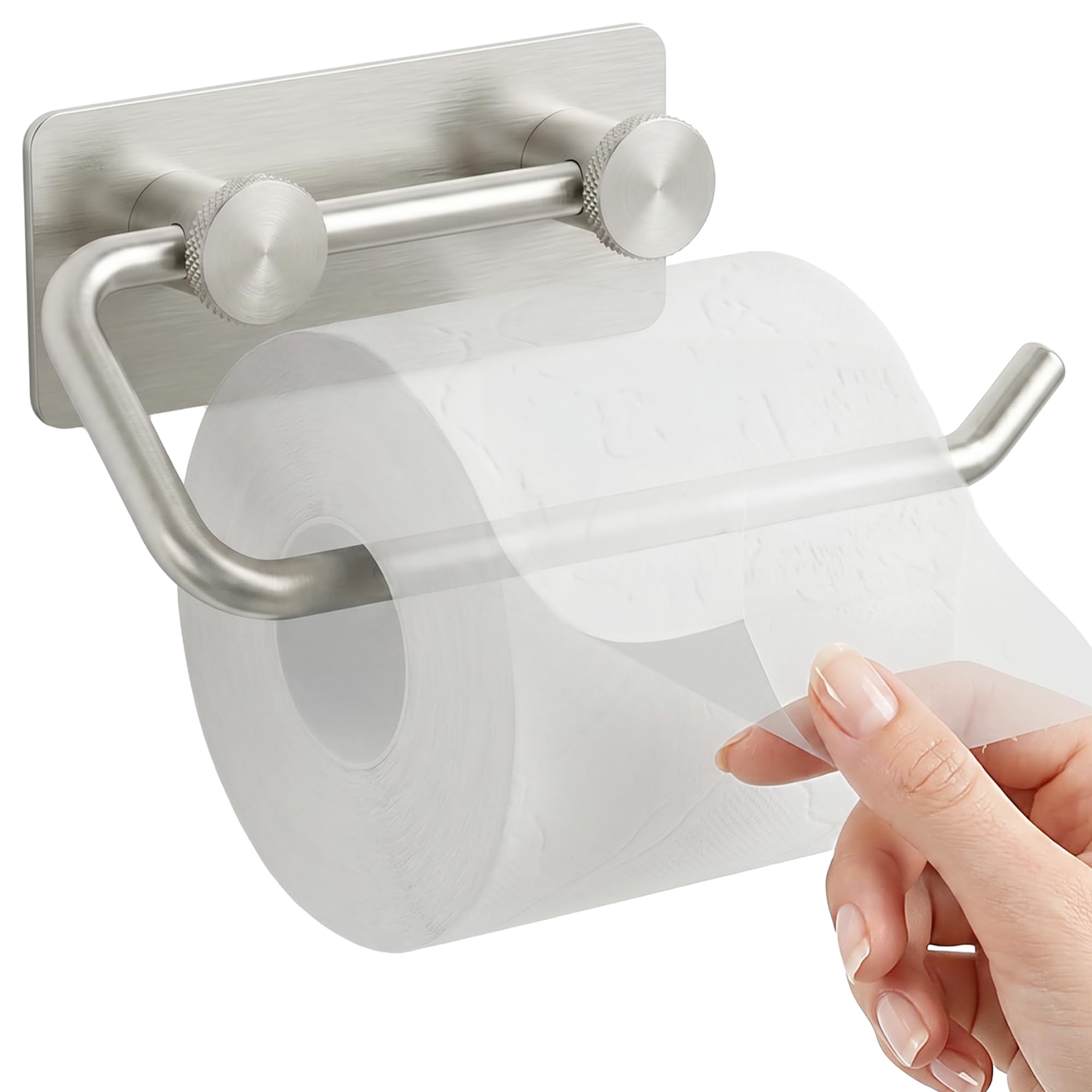 HOME SO Toilet Paper Holder, Wall Mount No Drill, Stainless Steel, Gold — Amazon image 9