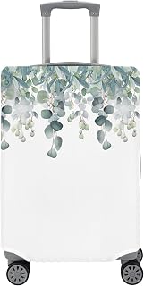 Travel Luggage Cover Green Eucalyptus Leaves Suitcase Cover Elastic Anti Scratch Baggage Covers Spring Watercolor Plant Luggage Covers Protector for Travel Universal Fit 26-28 Inch Carry on Luggage