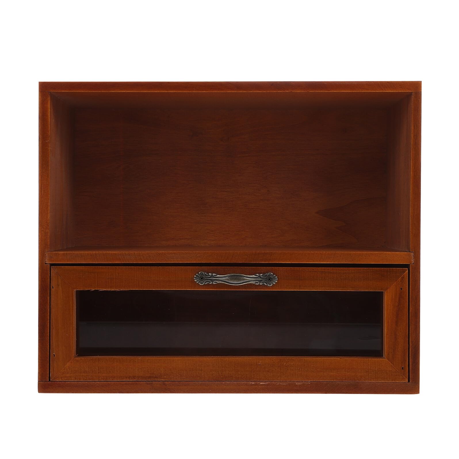 Cassettiera da Scrivania in Legno e Acrilico Design Vintage per Gioielli e Cosmetici – Organizzatore Pratico Ampio Spazio di Archiviazione per Ufficio e Casa
