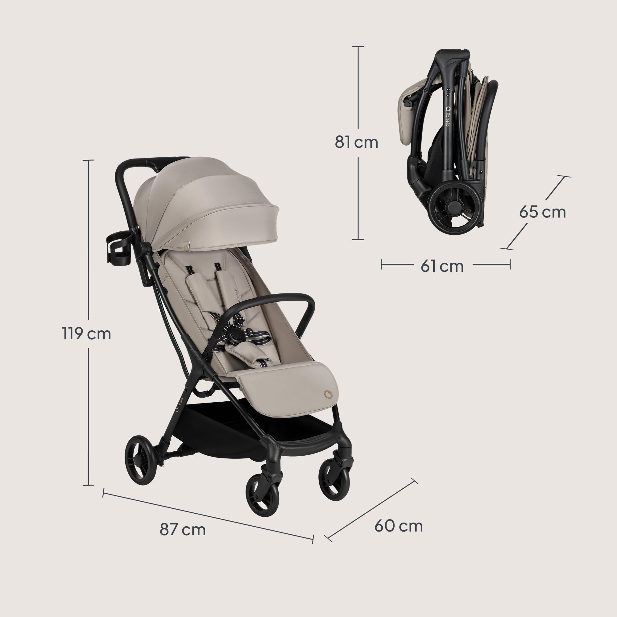 Lionelo AGIA Passeggino Compatto Pieghevole fino a 22 kg 4 anni