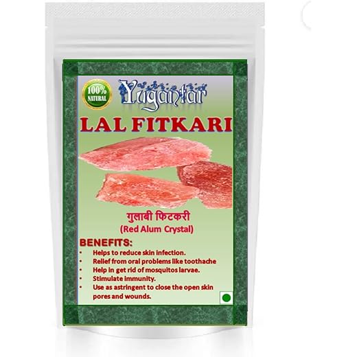 YUGANTAR GULABI PHITKARI RED - FITKARI LAL - POTASH ALUM 100 GM