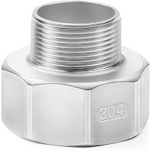 ChillWaves 304 Stainless Steel Pipe Fitting, Reducer Adapter 2" NPT Female x 1-1/2" NPT Male Thread Adapter1-PACK