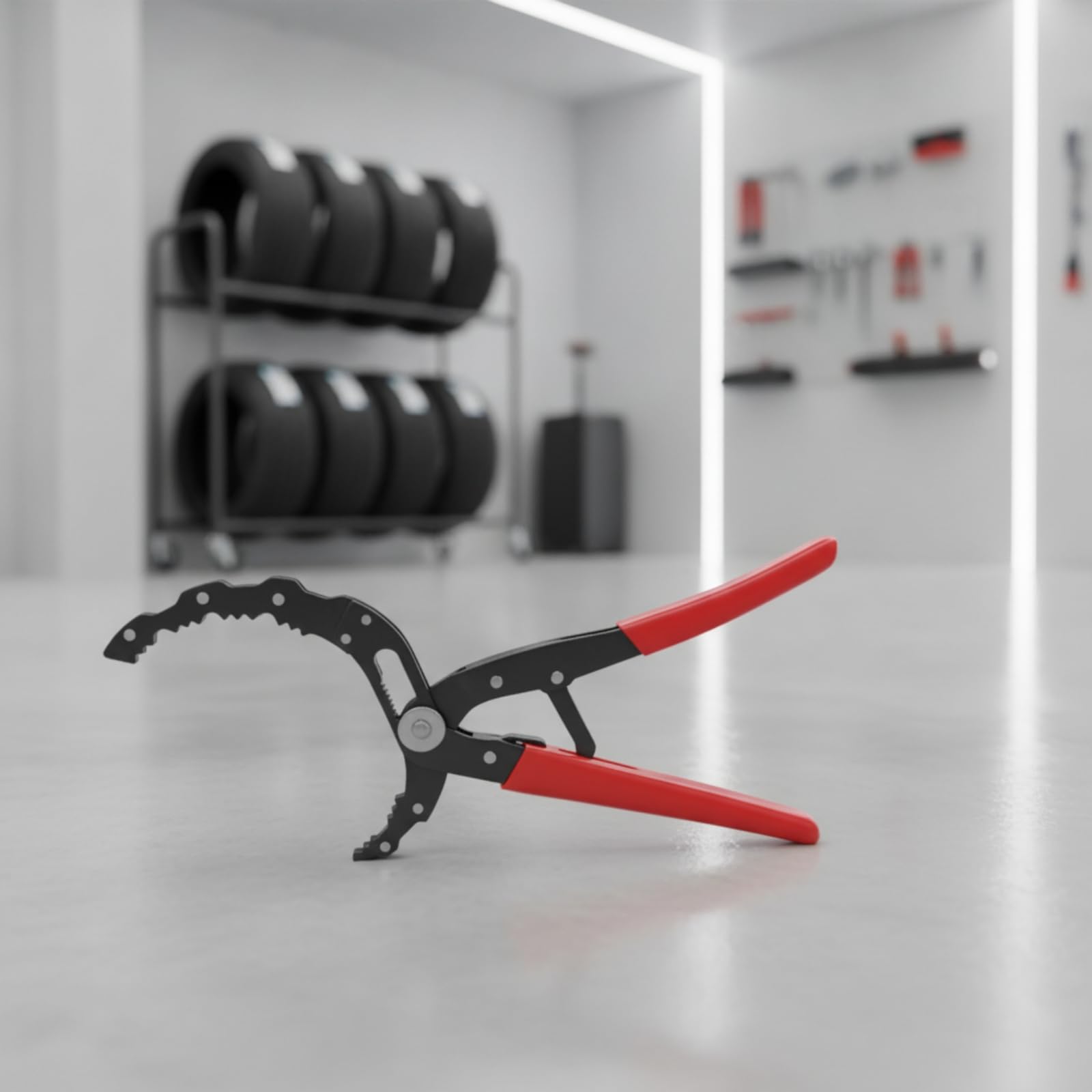 Llave Filtro Aceite Autoajustable | Construcción Enfocada en Palanca, Práctico, Llave Filtro con Mango Recubierto Rojo, para Mnimiento Automotriz