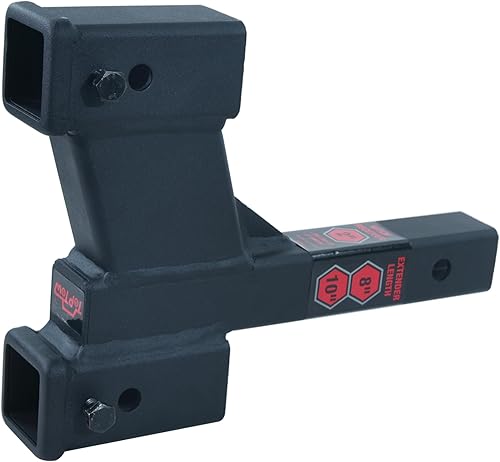 Vista 27 de TOPTOW 64121 - Elevador de extensión de enganche de remolque receptor de 2 pulgadas con elevación/caída de 2 pulgadas, vástago sólido, capacidad