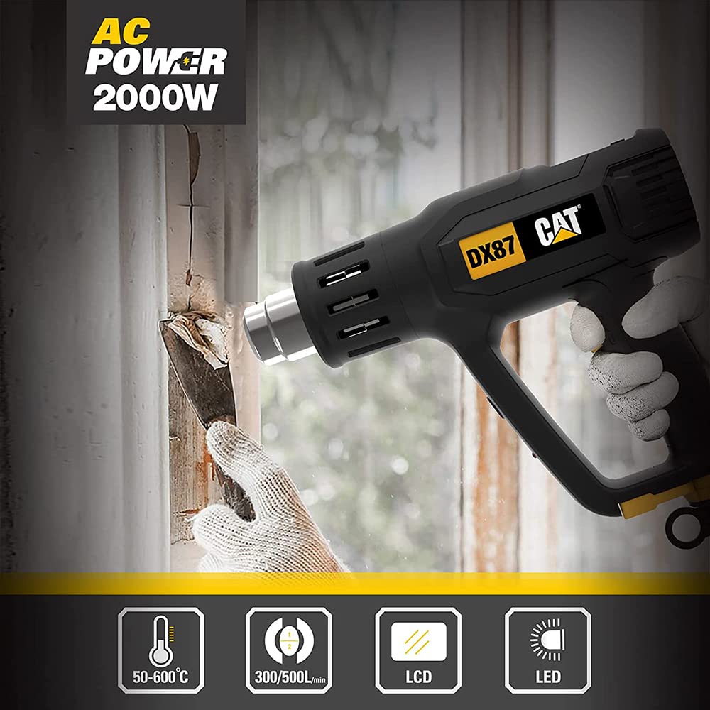 CAT DX87 2000Watt Digital Anzeige Profi Heißluftpistole + 5 Stück Zubehör