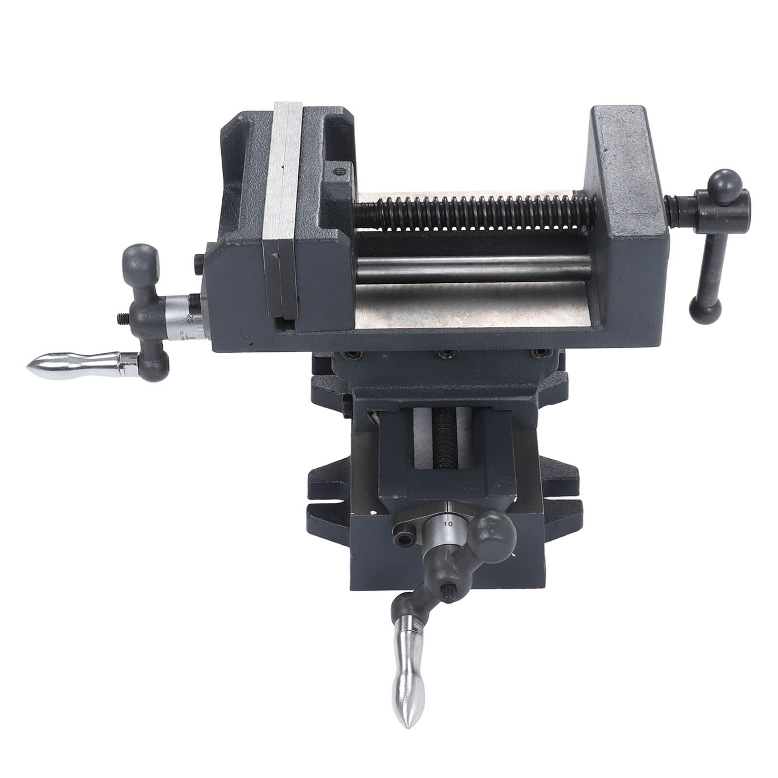 NDNCZDHC Cast Steel Cross Slide Vise, 4in Jaw Width Drill Press Vise, Bench Vise for Industrial Drilling Milling Machine