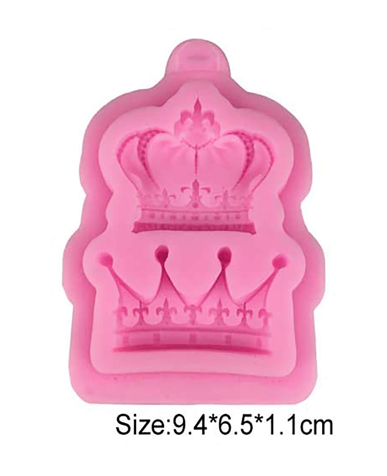 First Try Crown Fondant Candy Silicone Mold for Sugarcraft, Cake Decoration, Cupcake Topper, Crafting Projects - 2 Cavity Bows Heart Crown Decorating Mold 2