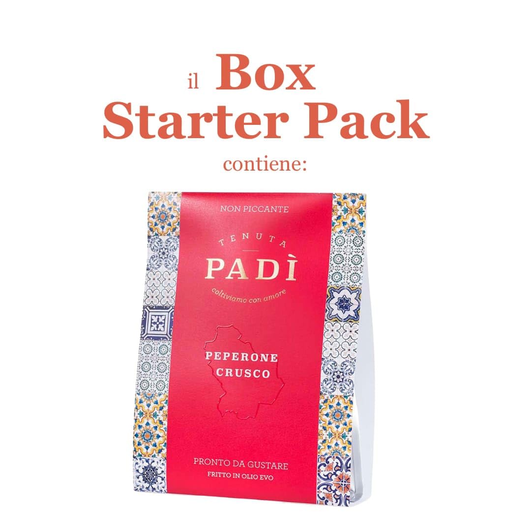 Tenuta Padì Peperone Crusco di Senise Igp Box Starter Pack | Peperoni Cruschi da friggere, già fritti in olio Extravergine di Oliva, Pasta, Polvere di Zafaran, Confettura e Peperoncino Lucano.
