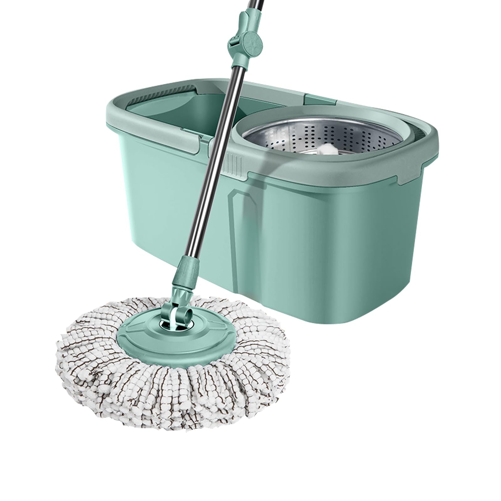 fregonas A, fregona giratoria y Cubo Duty con Juego de escurridor, Cesta de escurrido de Acero y Ruedas extragrandes, Sistema de Limpieza de 360° con Mango Ajustable,