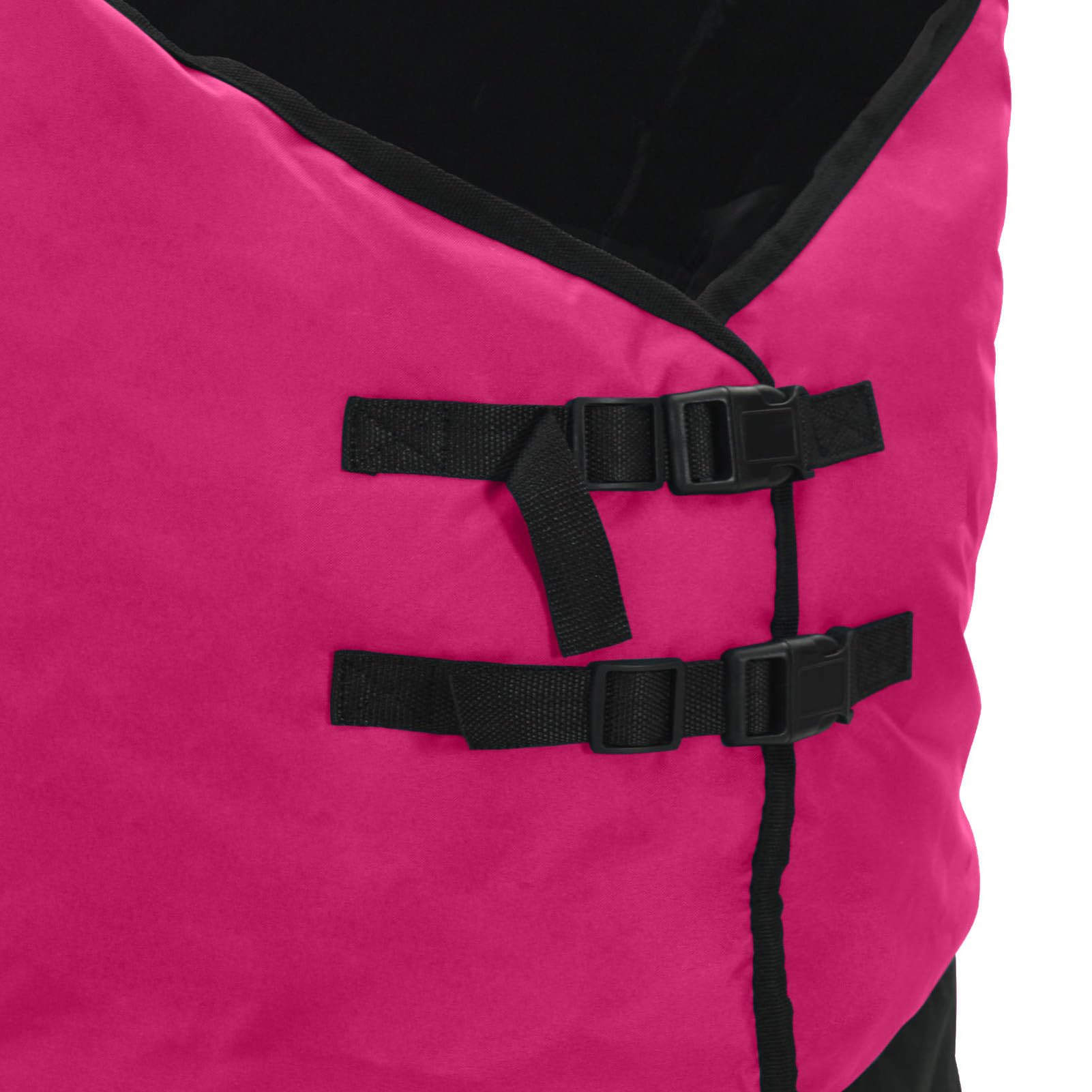Gecheer Coperta per Cavalli Impermeabile, Design Rosa e Nero 115 cm Poliestere, Coperta Invernale Antivento con Fibbie Regolabili per Equitazione e Scuderia