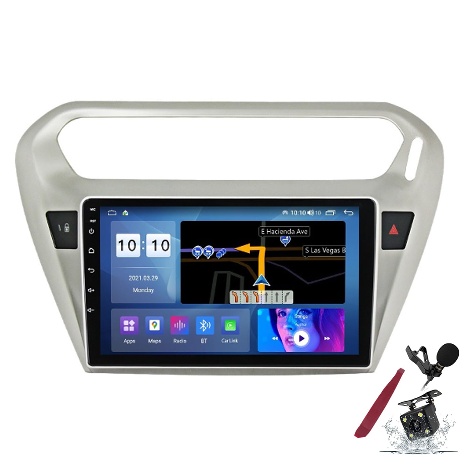 Autoradio Android 15 Peugeot 301 écran tactile QLED 2K GPS Navi CarPlay 5G WiFi SWC