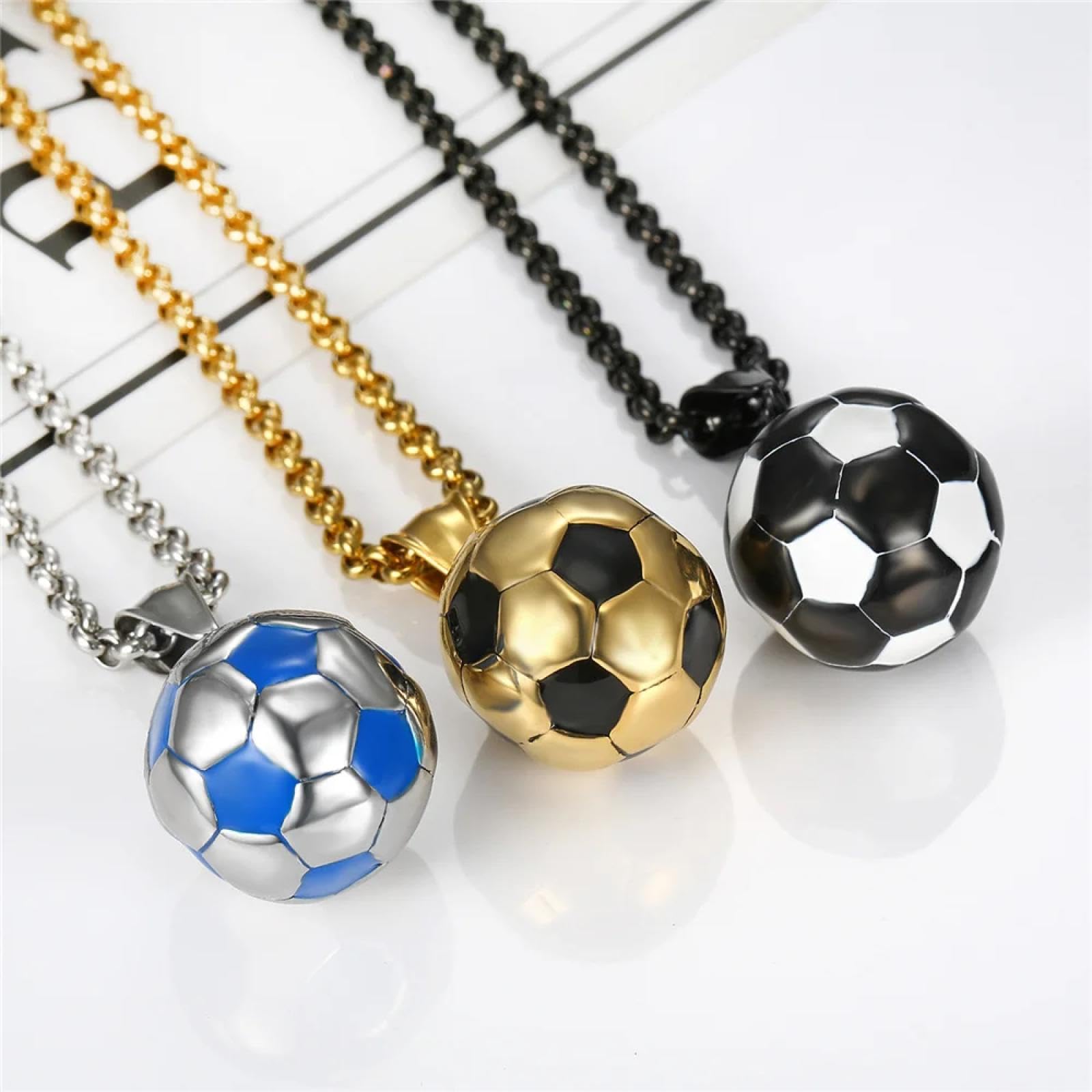 SiVaji Necklace Halskette Ketten Schmuck Herren Frauen Anhänger Necklacefußball Halskette Fußball Anhänger Halsketten Hip Hop Frauen Männer