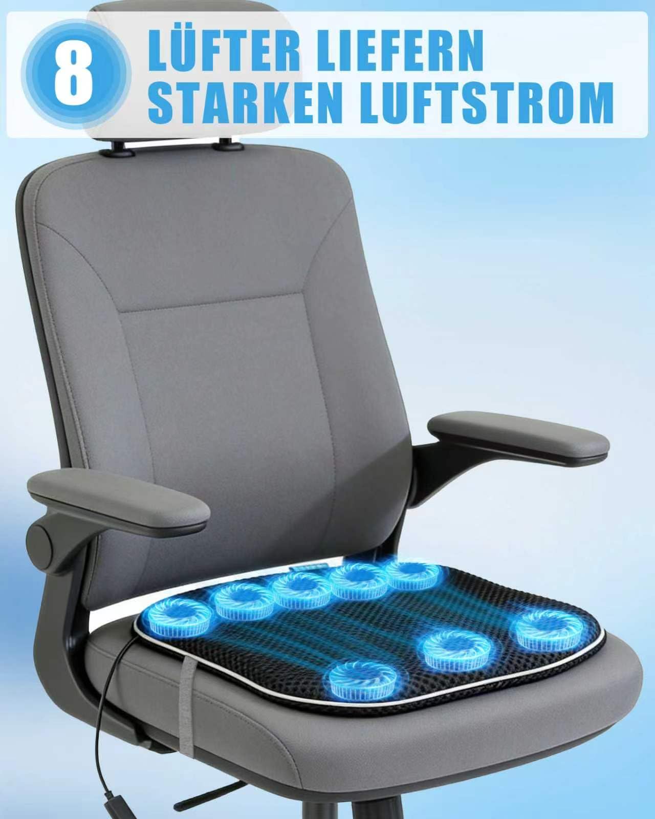 Sitzkissen mit Ventilator, Kühlende Sitzauflage mit Auto-Sensor