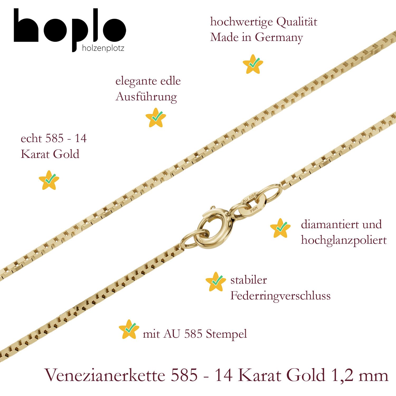 Edle Venezianerkette Halskette 585-14 Karat Gold Juwelier Qualität